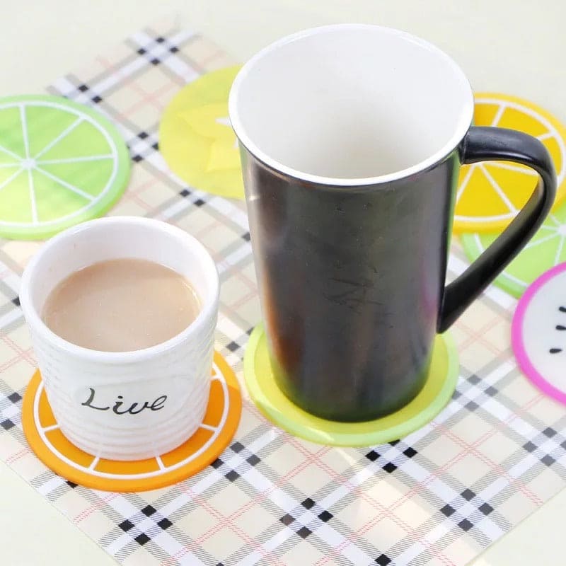 Pack of 6 Fruit Shaped Coasters, Tropical Fruit Mug Coasters, Multi-Color Heat Insulation Coasters Pack of 6 Fruit Shaped Coasters, Tropical Fruit Mug Coasters, Multi-Color Heat Insulation Coasters